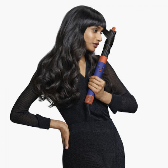 Dyson HS08 Airwrap i.d. Straight + Wavy Electric Hair Brush with Air & Rotating Head for Hair Straightening and Curls 1300W Vinca Blue/Topaz