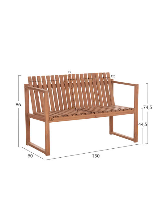 Παγκάκι Εξωτερικού Χώρου Ξύλινο 130x60x86cm