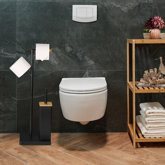Relaxdays Metallisch Badezimmer Toilettenbürste Schwarz