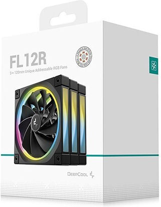 Deepcool FL12-3 IN 1 Reverse Blade Case Fan 120mm (2150rpm / 55cfm) with RGB Lighting and 4-Pin PWM Connection 3pcs