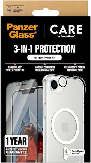 CARE by PanzerGlass Back Cover Tempered Glass Set with Transparent Tempered Glass for iPhone 17e / 16e