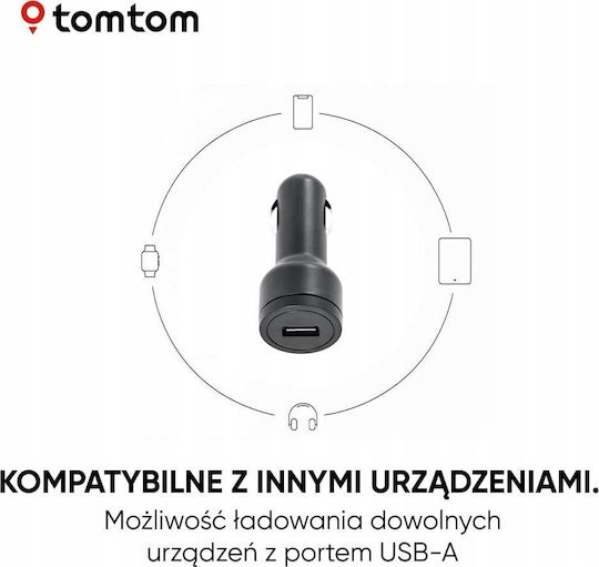 TomTom Φορτιστής Αυτοκινήτου Γρήγορης Φόρτισης με μία Θύρα: 1xUSB