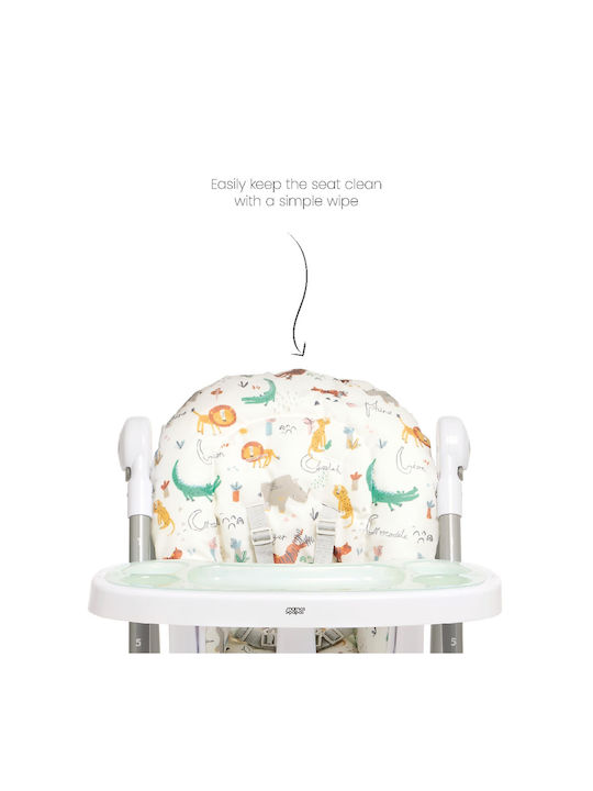 Mamas & Papas Snax Jungle Alphabet Αναδιπλούμενο Καρεκλάκι Φαγητού Λευκό