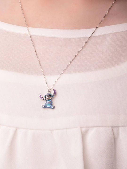 Kritsimis Lilo Stitch Kinderkette aus Silber