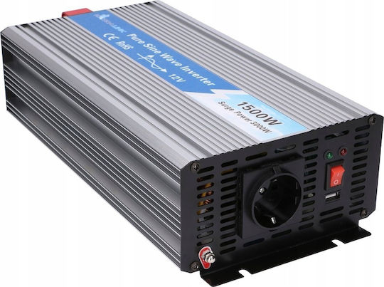 Extralink Car Inverter Pure Sinewave 1500W to Converter 12V DC in 230V AC with 1xUSB