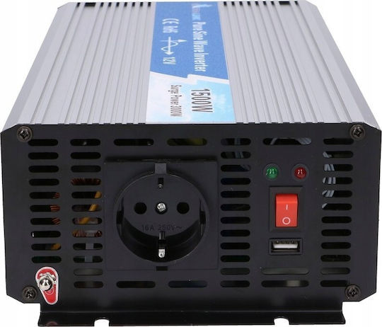 Extralink Car Inverter Pure Sinewave 1500W to Converter 12V DC in 230V AC with 1xUSB