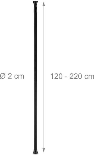 Telescopic Stainless Steel Dog Lead Relaxdays Dimensions 120-220 Cm Black