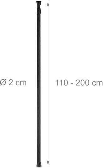 Bară telescopică din oțel inoxidabil Relaxdays Dimensiuni 110-200 cm Negru