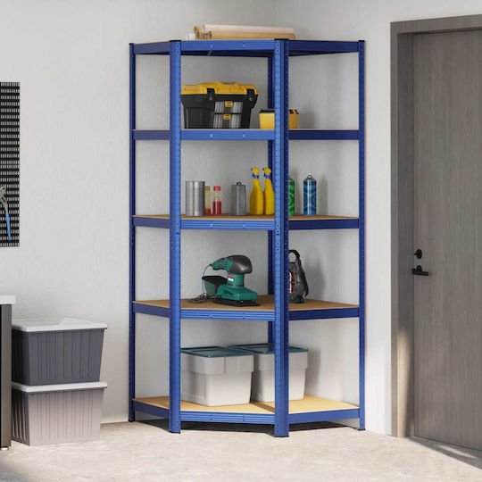 vidaXL Corner Dexion Shelf Galvanized 90x90x198cm with 5 Shelves Total Load Capacity 875kg