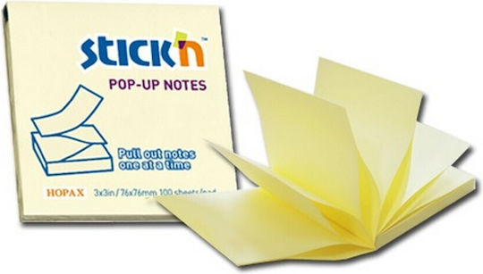 Stick'N Sticky Note Pads in Cube Yellow 7.6x7.6cm Stick N Notes