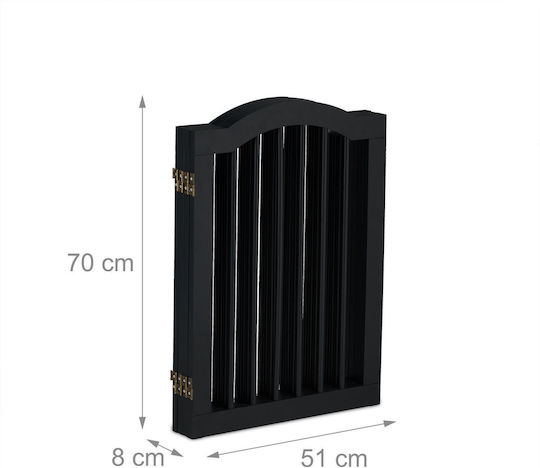 Relaxdays Divider de verandă pentru Câini de Culoare Negru 205.5 x 70 x 70cm