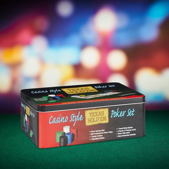 Relaxdays Σετ 200 Μάρκες Poker 20mm / 4gr με 2 Τράπουλες