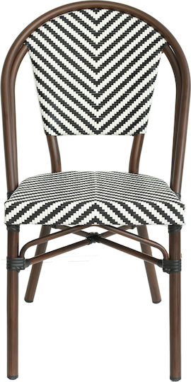 Outdoor-Sessel Bamboo Akira Λευκό/μαύρο/καφέ 48x56x86εκ.