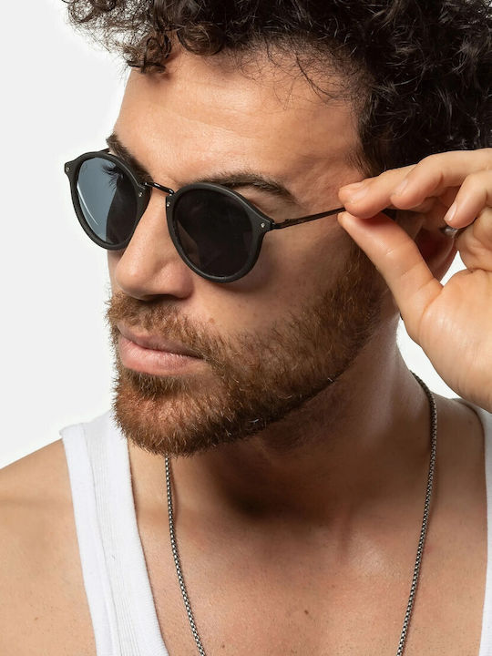 Twig Klimt Unisex Sunglasses with Black Frame and Light Blue Lens KLI05