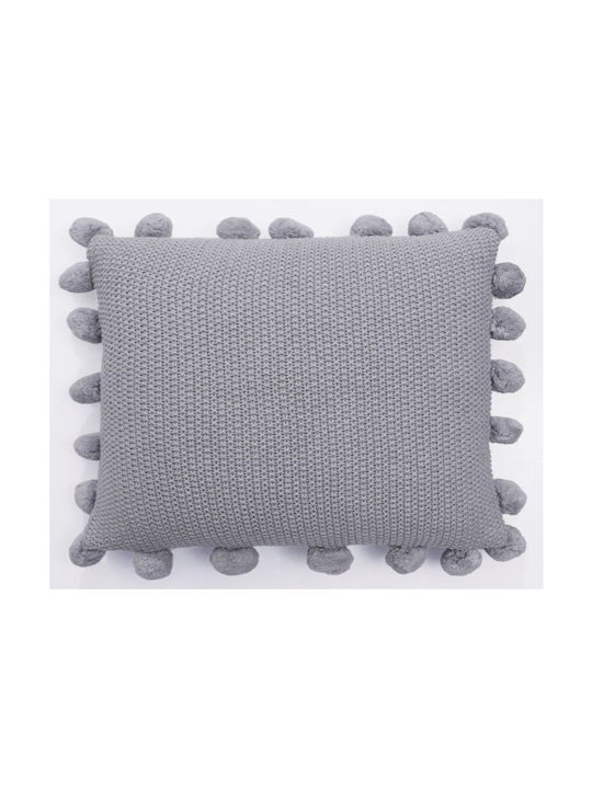 Liolios Home Sofa Cushion 100% Cotton Lt Grey 50x50cm