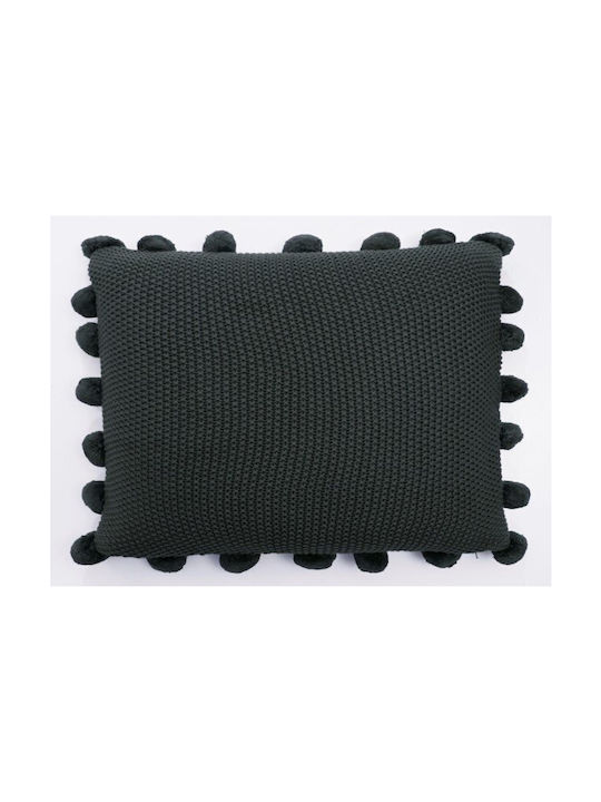 Liolios Home Sofa Cushion 100% Cotton Dark Green 50x50cm