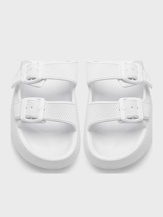 Women's Flat Sandals in Ecru Color