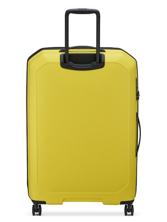 Delsey Anvers Large Hard Bright Yellow Suitcase With 4 Wheels Height 75.5cm