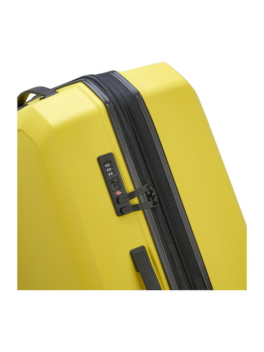 Delsey Anvers Large Hard Bright Yellow Suitcase With 4 Wheels Height 75.5cm