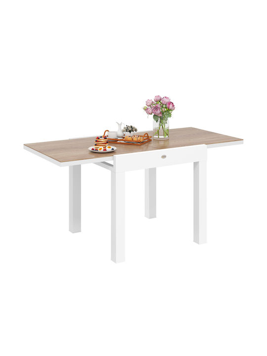 Tisch Ausziehbar White 160x80x75cm