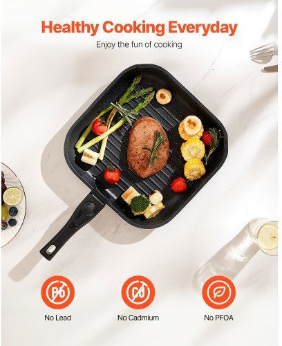 Vevor Cookware Set Made of Black Aluminum with Stone Coating 6 Pieces