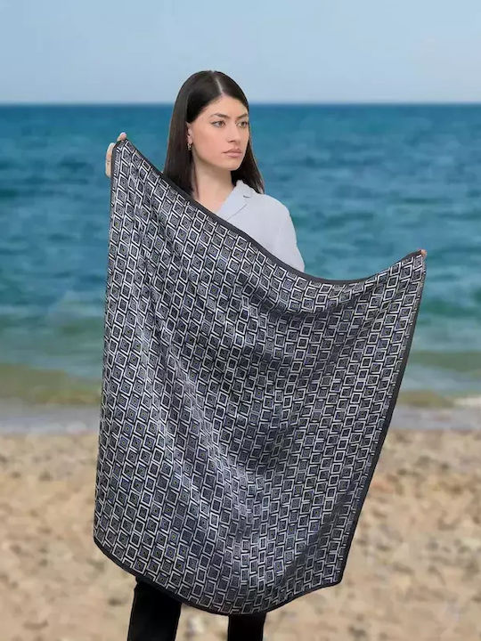 Kalfas Luxury Silk Γυναικείο Μεταξωτό Φουλάρι Μαύρο