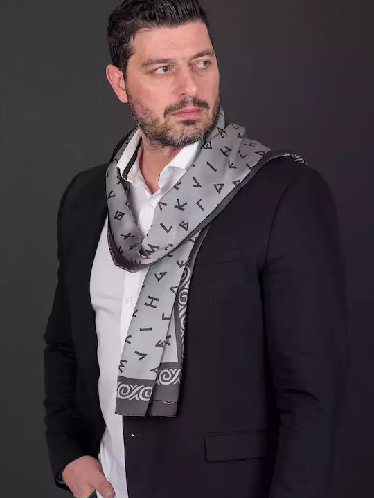 Kalfas Luxury Silk Women's Silk Scarf Gray