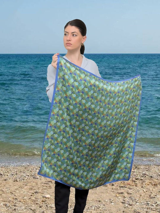 Kalfas Luxury Silk Women's Silk Scarf Blue