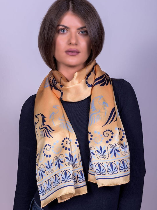 Kalfas Luxury Silk Women's Silk Scarf Gold