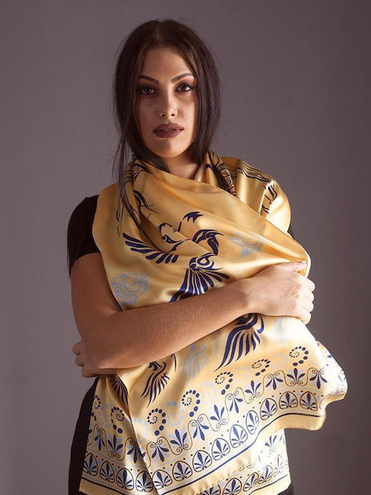 Kalfas Luxury Silk Women's Silk Scarf Gold