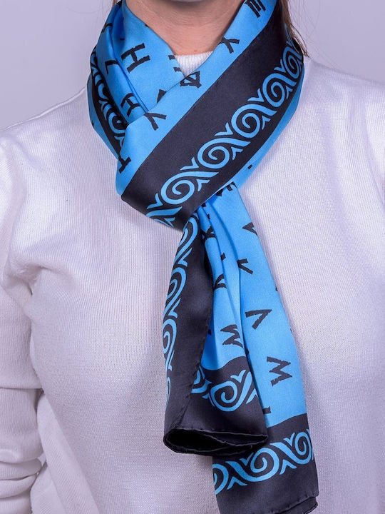 Kalfas Luxury Silk Women's Silk Scarf Blue