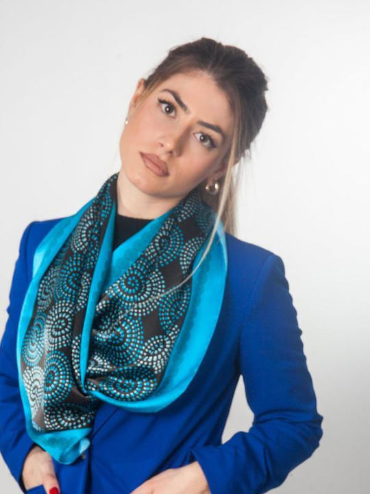 Kalfas Luxury Silk Women's Silk Scarf Blue
