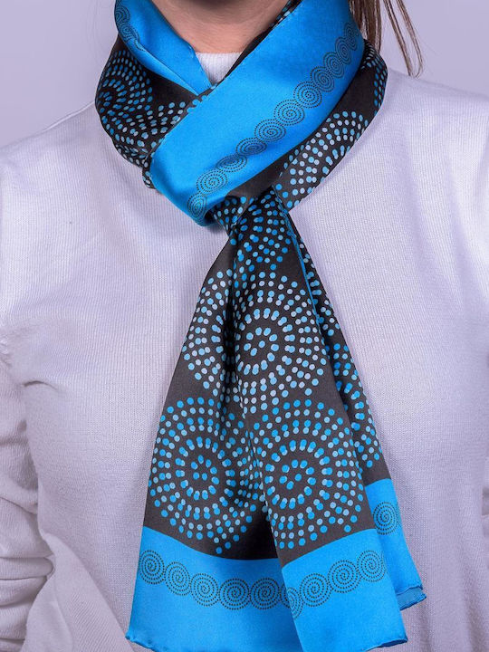 Kalfas Luxury Silk Women's Silk Scarf Blue