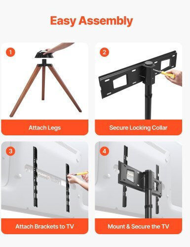 Vevor TYSDLDDSJZJZLU43E001V0 Βάση Τηλεόρασης Δαπέδου έως 65" και 45kg