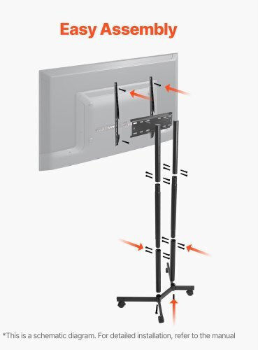 Vevor TYSDLDDSJZJZGTD2Z001V0 Стойка за телевизор Стенен до 65" и 40кг