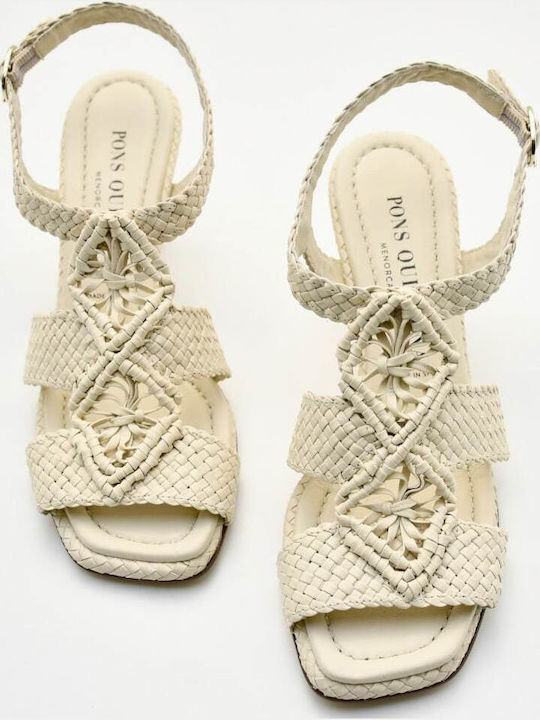 Leather Sandals Beige