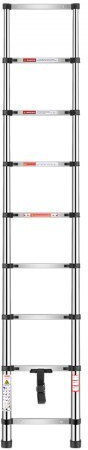 Vevor Telescopic Ladder Steel 9 of Steps with Maximum Height 2.54m