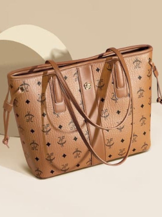 Γυναικεία Τσάντα Shopper Ώμου Καφέ