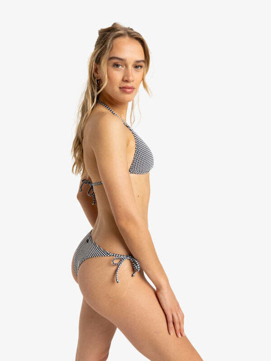 Gingham Bikini Triunghi cu burete Anthracite