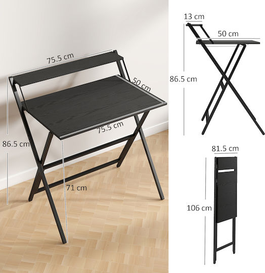 Дървено Черно Бюро 81.5x62x86.5см