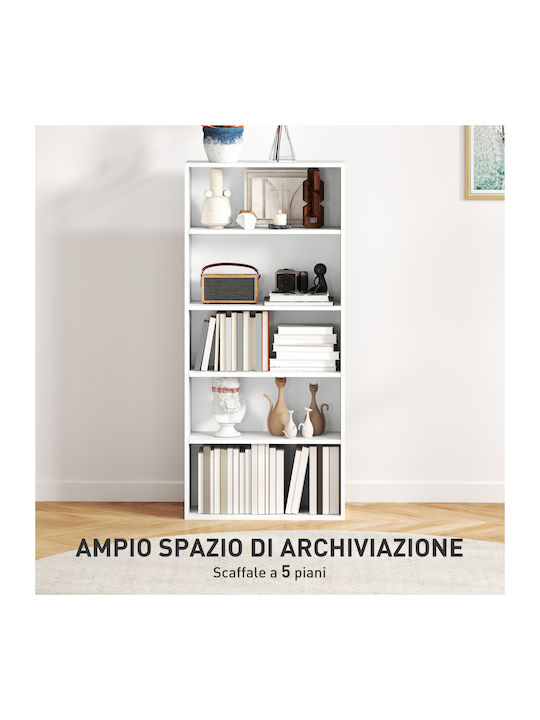 White Bookcase 60x24x133.5cm