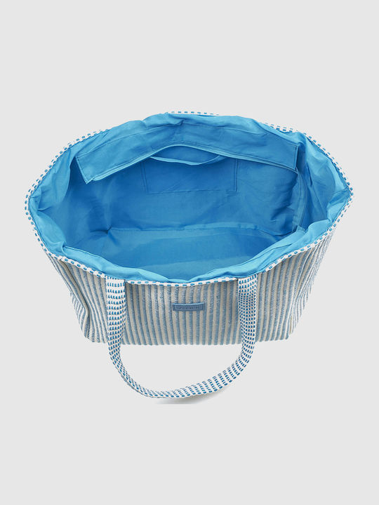Verde Fabric Beach Bag Blue