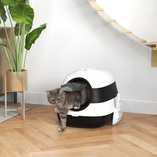 Pawhut Τουαλέτα Γάτας Κλειστή Λευκή Μ52 x Π41 x Υ38cm