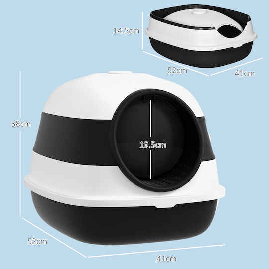 Pawhut Τουαλέτα Γάτας Κλειστή Λευκή Μ52 x Π41 x Υ38cm