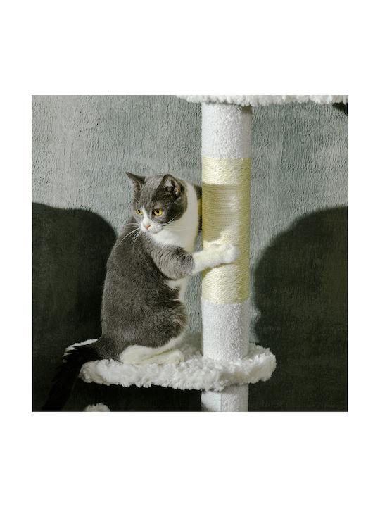 Pawhut Scratching Post Cat Trees White Ceiling 48x32x225cm