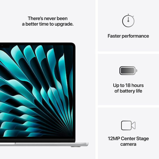 Apple MacBook Air 15.3 IPS Retina Display M4 10-Core 24GB 512GB SSD 10-Core GPU with 35W Charger Dual Port Silver US Keyboard