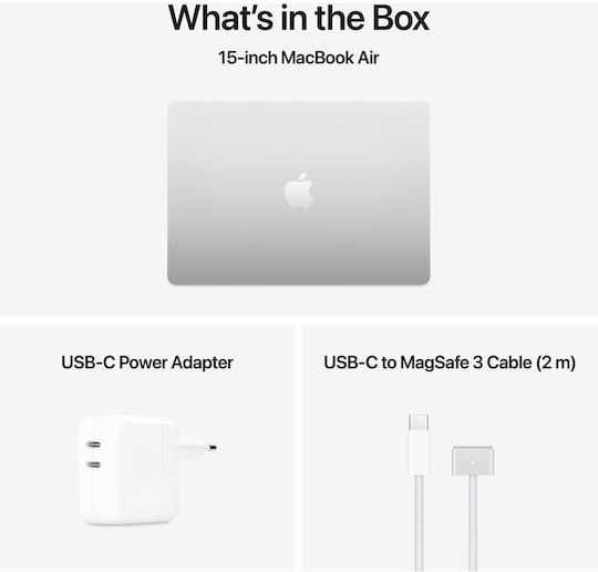 Apple MacBook Air 15.3 IPS Retina Display M4 10-Core 24GB 512GB SSD 10-Core GPU with 35W Charger Dual Port Silver US Keyboard