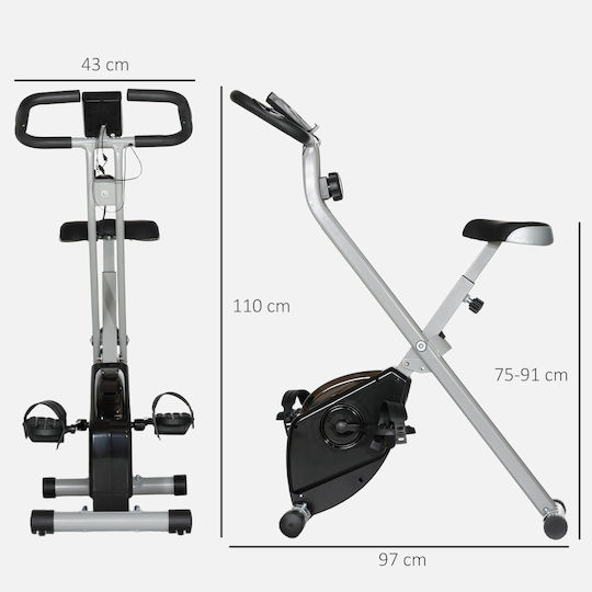 Sportnow Foldable Spin Bike Magnetic with Wheels