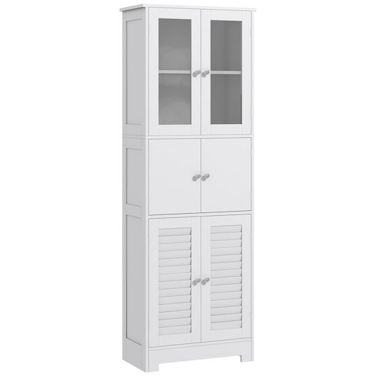 HomCom Cabinet de coloană pentru baie pardoseală M60xL30xH170.5cm Alb