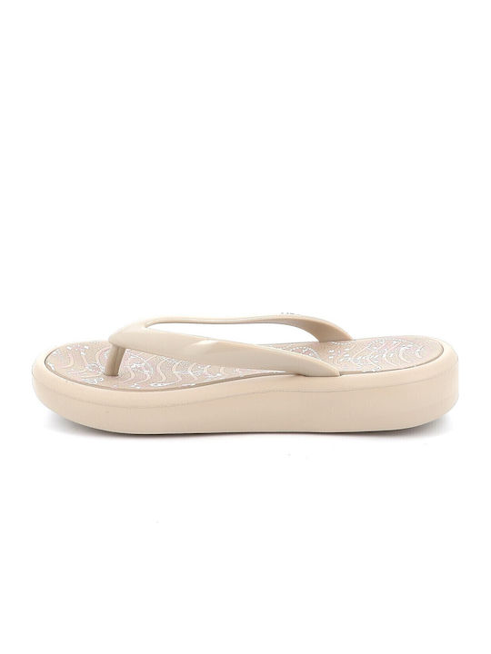 Frauen Flip Flops in Beige Farbe